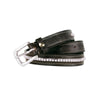 Cinturon negro con inserciones de Acero Níquel Pariani